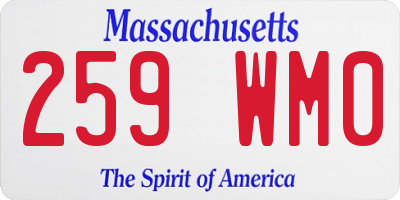 MA license plate 259WM0