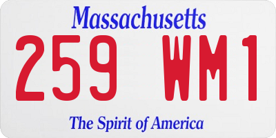 MA license plate 259WM1