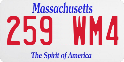 MA license plate 259WM4