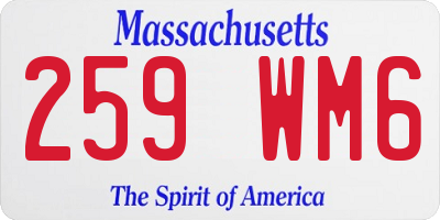 MA license plate 259WM6