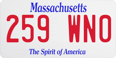 MA license plate 259WN0