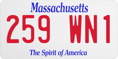 MA license plate 259WN1
