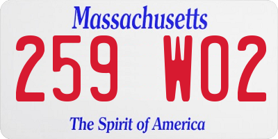 MA license plate 259WO2