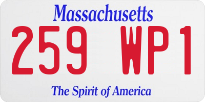 MA license plate 259WP1