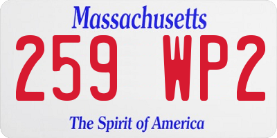 MA license plate 259WP2