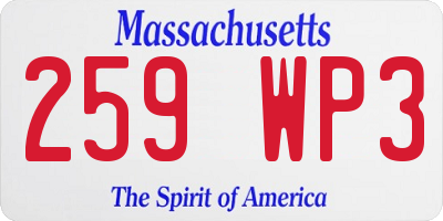 MA license plate 259WP3