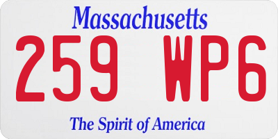 MA license plate 259WP6