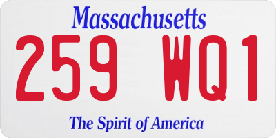 MA license plate 259WQ1