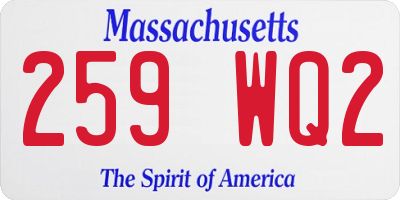 MA license plate 259WQ2