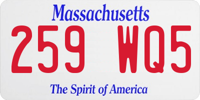 MA license plate 259WQ5