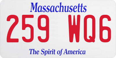MA license plate 259WQ6