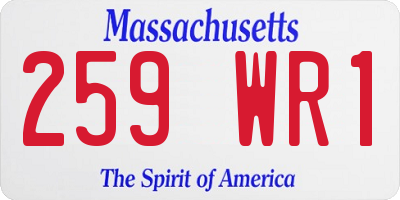 MA license plate 259WR1