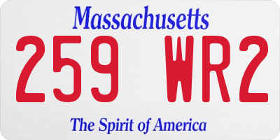 MA license plate 259WR2