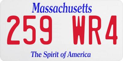 MA license plate 259WR4