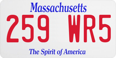 MA license plate 259WR5