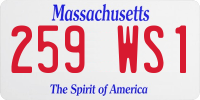 MA license plate 259WS1