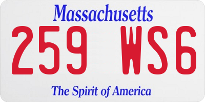 MA license plate 259WS6