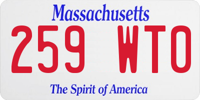 MA license plate 259WT0