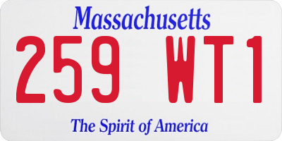 MA license plate 259WT1