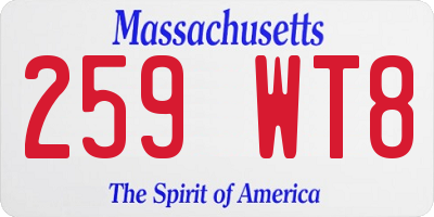 MA license plate 259WT8