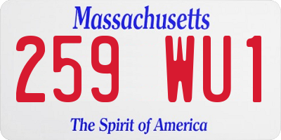 MA license plate 259WU1