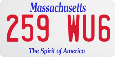 MA license plate 259WU6
