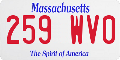 MA license plate 259WV0