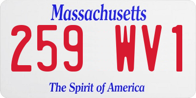 MA license plate 259WV1