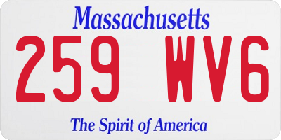 MA license plate 259WV6