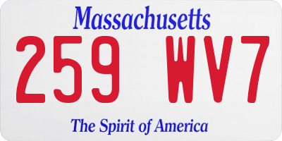 MA license plate 259WV7