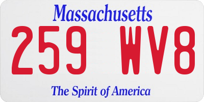 MA license plate 259WV8