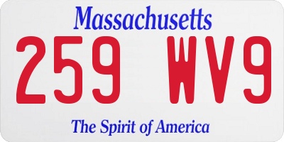 MA license plate 259WV9