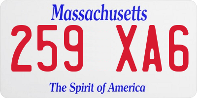 MA license plate 259XA6