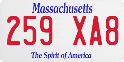 MA license plate 259XA8