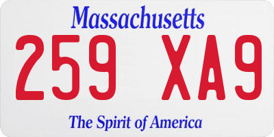 MA license plate 259XA9
