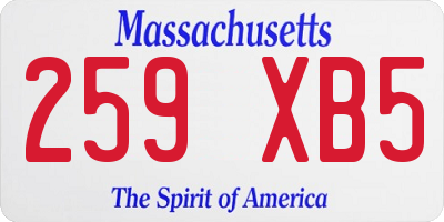 MA license plate 259XB5
