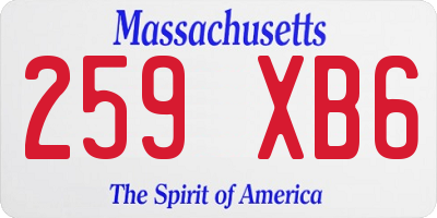 MA license plate 259XB6