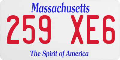 MA license plate 259XE6