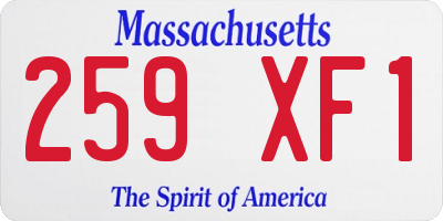 MA license plate 259XF1