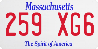 MA license plate 259XG6