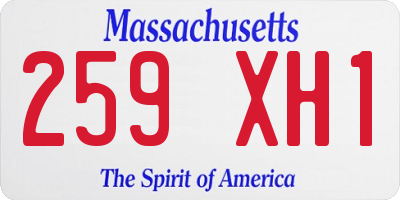 MA license plate 259XH1