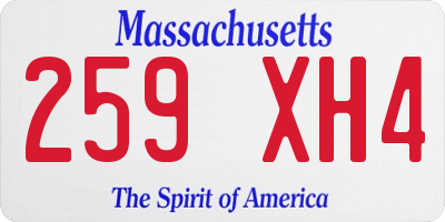MA license plate 259XH4