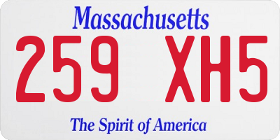 MA license plate 259XH5