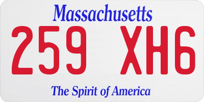 MA license plate 259XH6