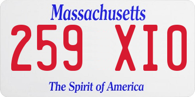 MA license plate 259XI0