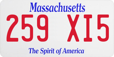 MA license plate 259XI5