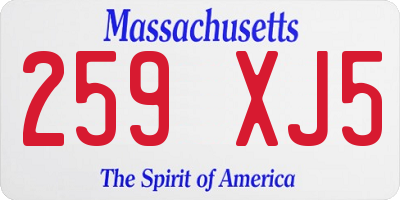 MA license plate 259XJ5