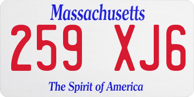MA license plate 259XJ6