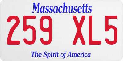 MA license plate 259XL5