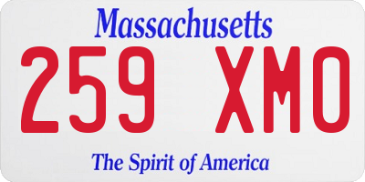 MA license plate 259XM0
